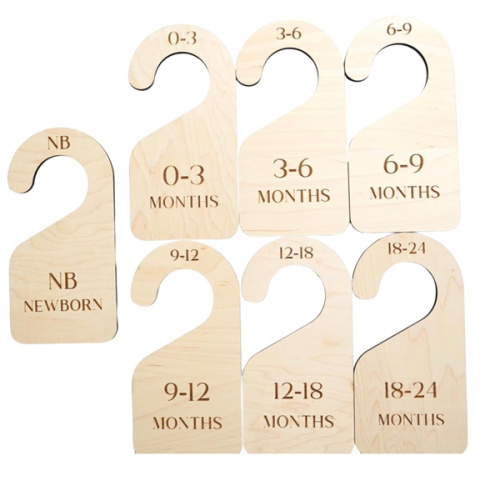 Modern Double-Sided Baby and Toddler Closet Dividers, Nursery Closet Organizers – Set of 7 Durable Child Closet Size Dividers Decor