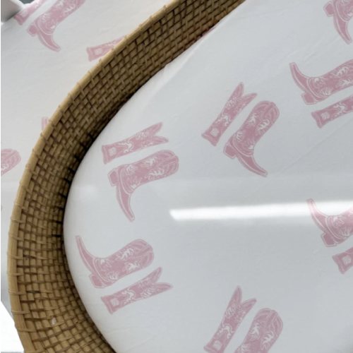 Bassinet Sheet | Pink Cowgirl Boots