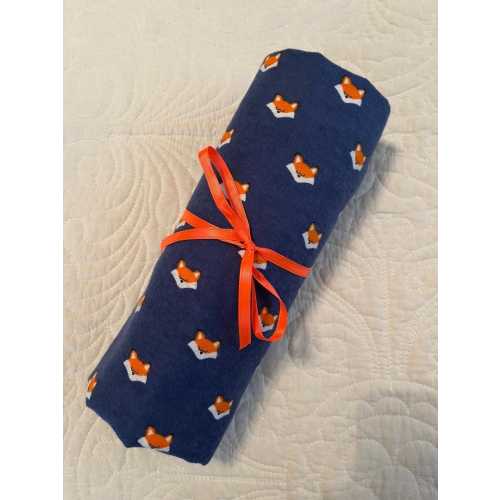 Fox Pack and Play, for baby, portable crib sheet, fox nursery, fox crib sheet, flannel crib sheet, blue nursery, baby gift, baby shower gift
