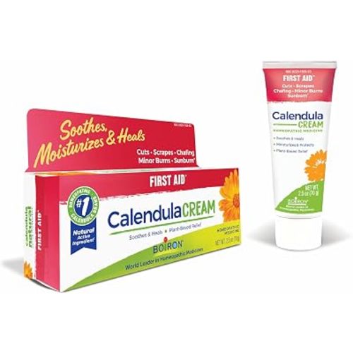 Boiron Calendula Cream for Relief from Rashes, Skin Irritations, Razor Burn, Insect Bites, or Sunburns - Non-Greasy and Fragrance-Free - 2.5 oz