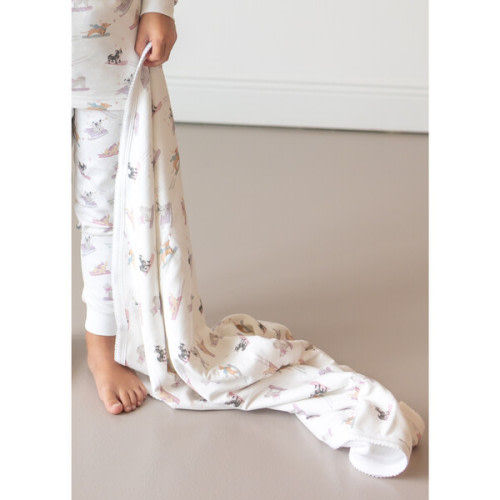Ski Pups Girl Baby Blanket - Little Blue Swallow | Maisonette