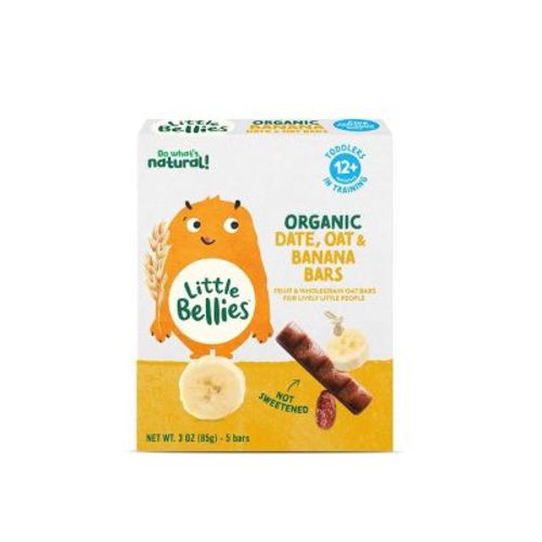 Little Bellies Organic Date Oat and Banana Bars Toddler Snacks - 3oz