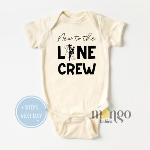 Lineman Baby Onesies® Brand New to the Line Crew Kid T-Shirt Natural Baby Clothes Baby Announcement Gift for Dad Father's Day Gift for Dad