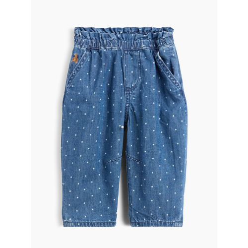 Baby Polka Dot Pull-On Ruffle Barrel Jeans