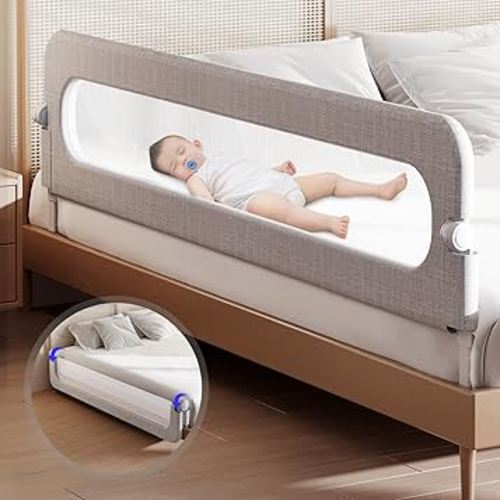 Baby Bed Rails Guard for Toddlers - Toddler Bed Rail for Queen Full King Twin Crib Bunk Size Bed Adjustable Heights & Foldable Bedrail Extra Tall Child Safety Side Railing Guards for Kids(78.7")