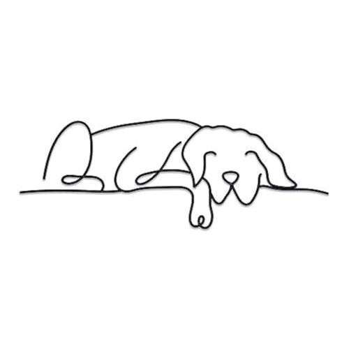 Matani Sleeping Labrador Metal Dog Wall Decor – 15 x 10 Inches Minimalist Black Metal Wall Sculpture & Art for Living Room, Bedroom, Office – Dog Lover Gifts & Pet Memorial Home Decor