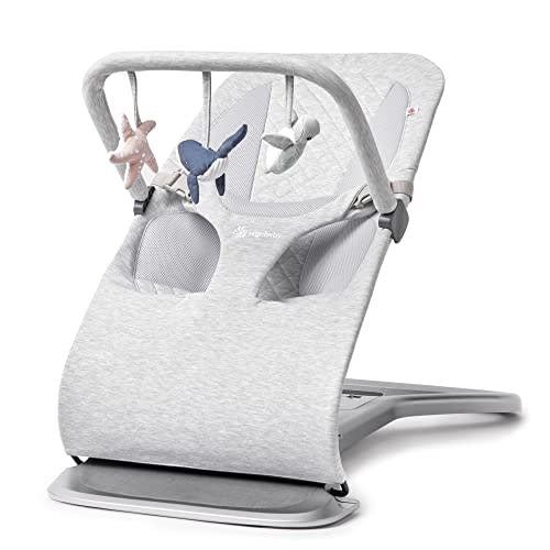 Ergobaby Evolve Bouncer and Toy Bar Set - Light Grey