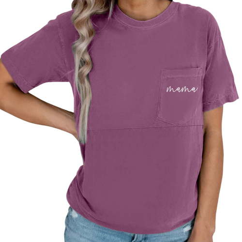 TANYSU Maternity Comfort Breastfeeding T-Shirts For Women Mama Zipper Nursing Tops Distressed Short Sleeve O-Neck Pregnancy Tee With Pocket For Mother-to-be