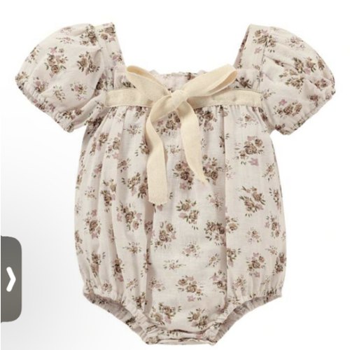 Newborn Baby Girl Summer Clothes 0 3 6 12 18 24 Months Vintage Floral Romper Square Neck Short Sleeve Cotton Bodysuit Jumpsuit | SHEIN USA