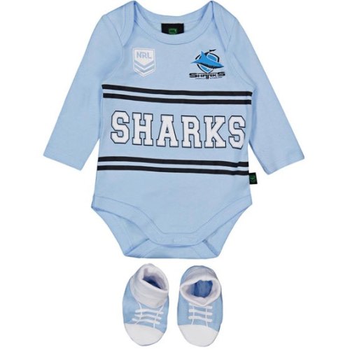 Sky Blue Sharks NRL Baby Bodysuit And Booties Set | Best&Less™ Online