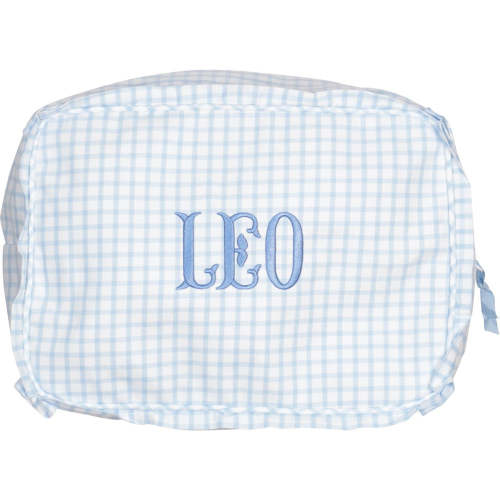 Blue Windowpane Zipper Pouch