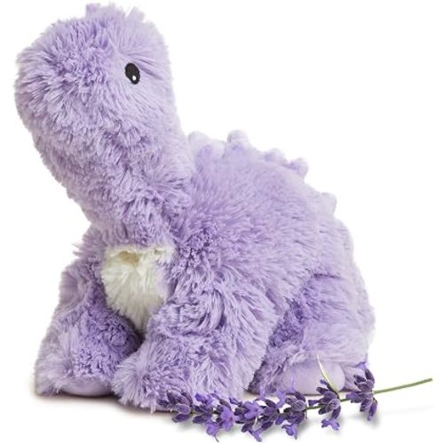 warmies Microwavable Stuffed Animals, Purple Long Neck Dinosaur - Heated Stuffed Animal Plushie for Warmth & Comfort - Soft Plush Toys