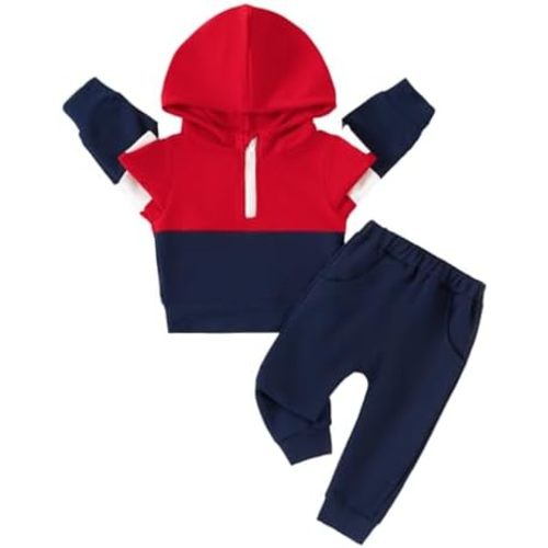Baby Boy Clothes Spring Long Sleeve Hoodies Sweatshirts Tops and Pants 2-Piece Outfits Set 6 12 18 24 Months 2T 3T
