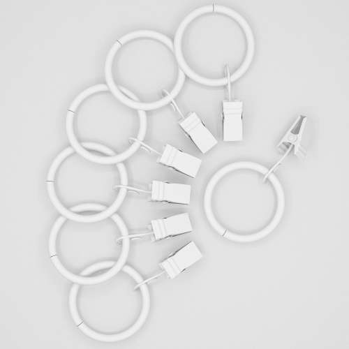Mainstays Metal Curtain Clip Rings White Set of Seven 5.5 inch length drapery rings