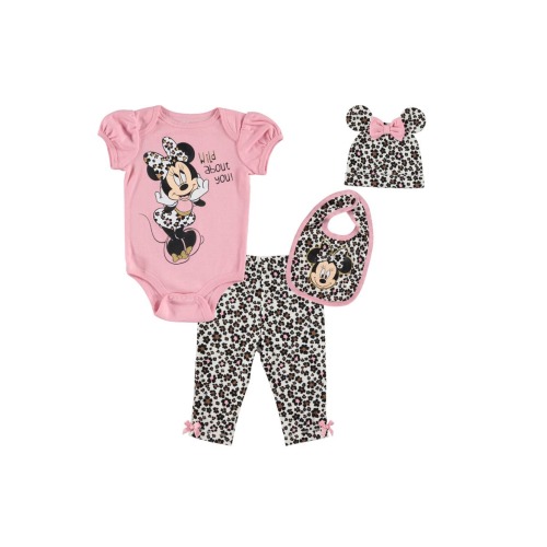 Bodysuit Pants Bib & Hat Layette Set