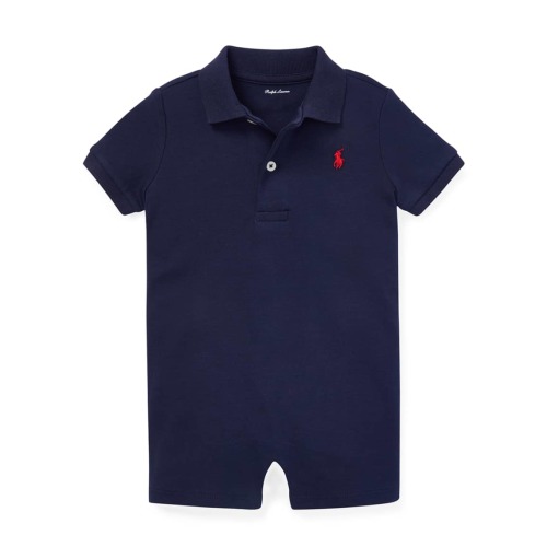Boy's Cotton Interlock Polo Shortall, Size 3-24 Months