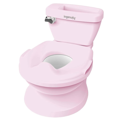 Ingenuity My Size Potty Pro in Pink, Infant Potty Training Toilet, Lifelike Flushing Sound, for Ages 18 Months, Up to 50 Pounds