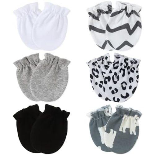 Baby Mittens 0-6 Months No Scratch 100% Cotton Gloves for Newborn Boys Girls