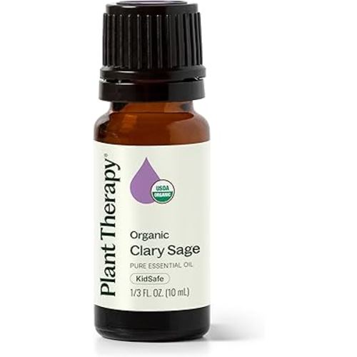 Plant Therapy Organic Clary Sage Essential Oil 10 mL (1/3 oz) 100% Pure, Undiluted, Natural Aromatherapy, Therapeutic Grade
