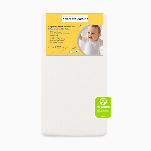 Nature Bee Organic's Deluxe Breathable Crib & Toddler Mattress - Organic White, Crib Mattress