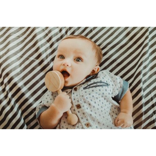 Two Tone Wooden Baby Rattle-Infant Rattle
