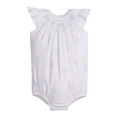 Smocked Bishop Bubble - Blue Bow Bouquet