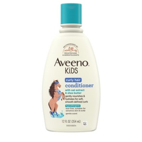 Aveeno Kids' Curly Hair Hydrating Conditioner, Curly Hair Products with Shea Butter, Gentle Scent - 12 fl oz