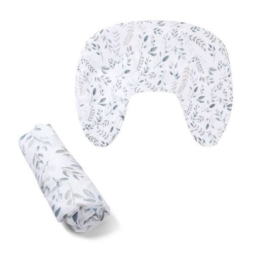 Boppy Nursing Pillow Cover - Gray Beige Leaves: Botanical Leaf Pattern, Slipcover, 24.5 x 16.5 Inches