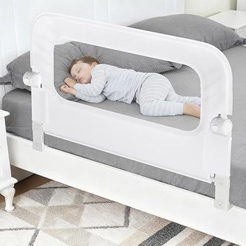 Baby Bed Rail Guard for Toddlers - 35.4" Toddler Bed Rails for Crib,Twin,Full, Queen Bunk Size Bed Swing Down Bedrail Extral Tall Child Safety Side Railing Guards for Kids