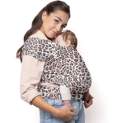 Boba Baby Wrap Carrier - Original Baby Carrier Wrap Sling for Newborns - Baby Wearing Essentials - Newborn Wrap Swaddle Holder, Newborn to Toddler Infant Sling (Leopard)