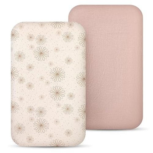 lulumoon Muslin Bassinet Sheets Baby: Cotton Bedside Sleeper Bassinet Sheets Fitted for Boys and Girls