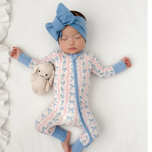 Amelia Bow Zipper Romper – In My Jammers