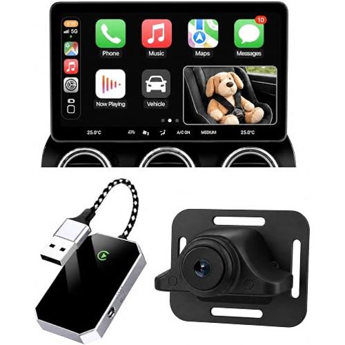 Baby Car Camera, Wireless CarPlay Adapter for iPhone & Android