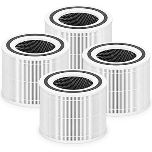 Core 300 Replacement Filter for LEVOIT Core 300 Core 300S Core 300-P Core 300S-P Air Purifier for Home Bedroom, 3-in-1 High Efficiency Activated Carbon Filter, Part # Core 300-RF, 4 Pack, White