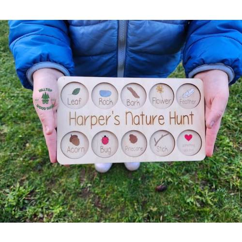 Nature Hunt Board Montessori Scavenger Hunt Personalized Nature Scavenger Hunt Tray Outdoor Scavenger Game Forest School