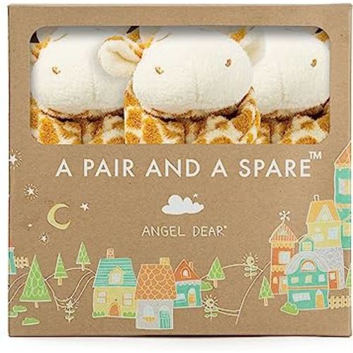 Angel Dear - Brown Giraffe, Pair And A Spare Blankie Set