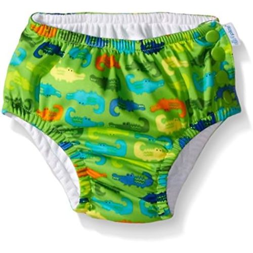 Green Sprouts Baby Snap Reusable Absorbent Swim Diaper, Light Blue Hawaiian, 24 Months