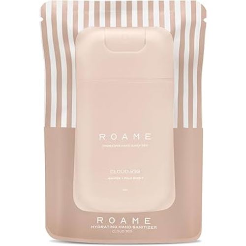 Roame Cloud 999 Hydrating Alcohol-Based Hand Sanitizer Spray – Antibacterial, No-Rinse Formula – Pocket-Size Travel-Friendly – Juniper & Palo Santo Blend Scents, TSA-Friendly – 1oz