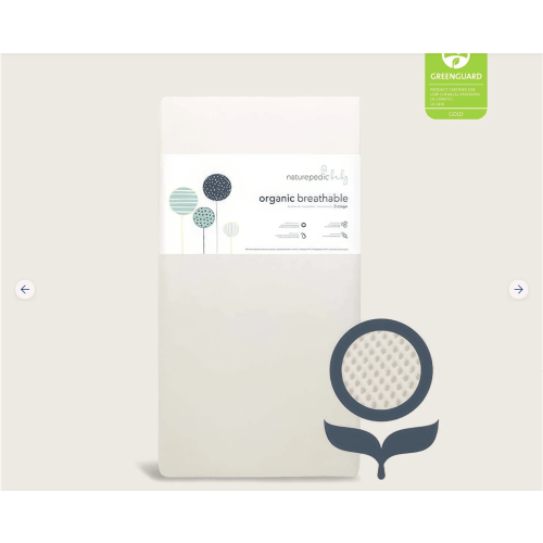 Naturepedic Organic Breathable Full Crib Mattress with Washable Cover