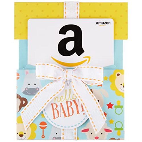 Amazon.com Gift Card in a Hello Baby Reveal (Classic White Card Design)