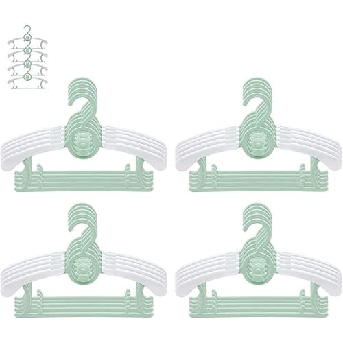 JSF Baby Hangers,20 Pack Baby Clothes Hangers for Closet Kids,Save Space Plastic Hangers Toddler Infant Nursery Child Small Children(Green)