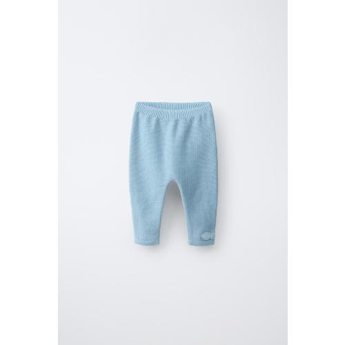 FISH APPLIQUÉ KNIT PANTS - Light turquoise | ZARA United States