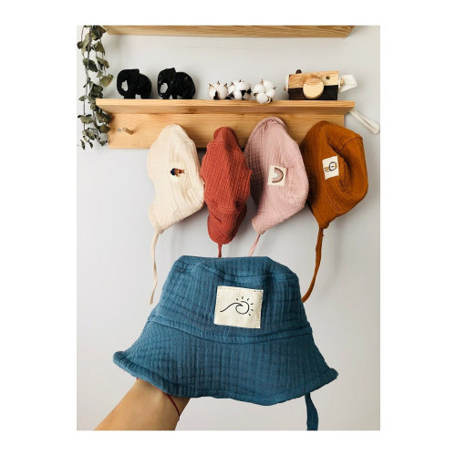 Muslin Summer Hat for Babies & Toddlers , Kids 100% Cotton Muslin Bucket Hat, 0 - 6 years old - FREE SHIPPING