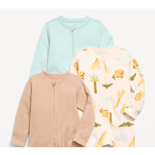 2-Way-Zip Sleep & Play Footed One-Piece 3-Pack for Baby