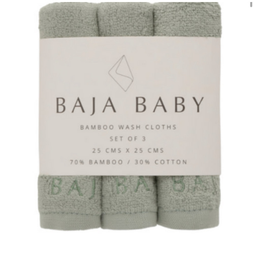 Buy Baja Baby Bamboo Wash Cloths Sage at Well.ca | Free Shipping $35+ in Canada