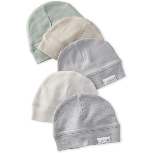 Charlie 5-Pack Caps 100% Organic Cotton Beanie Hats for Newborn and Baby Girls, Boys, Unisex​