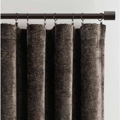 Lush Decor Aspen Luxury Velvet Chenille Light Filtering Window Curtain Panel Single 52" W x 84" L Brown - Drapes