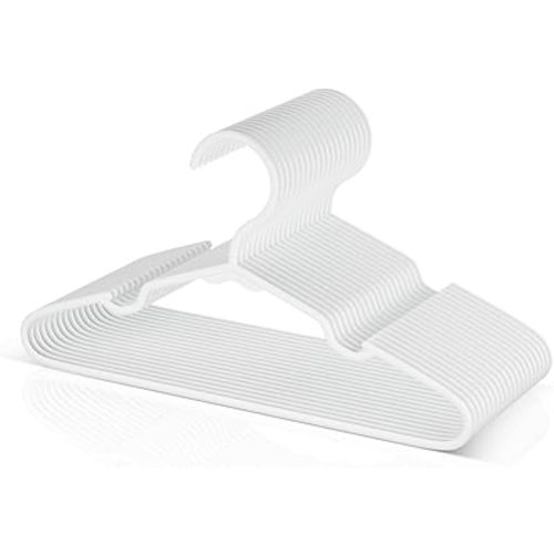 VTRIN Baby Hangers 20 Pack Large Capacity Hard Plastic Kids Hangers Suitable for All Clothes of Infant and Toddler, Such as Short, Shirts and Thick Coats, White