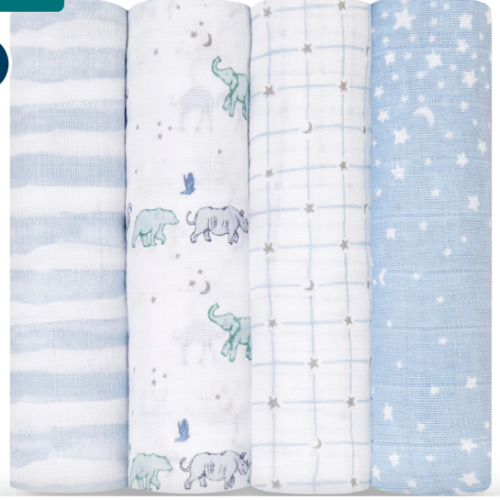 Rising Star Cotton Muslin Swaddles 4pk | aden + anais