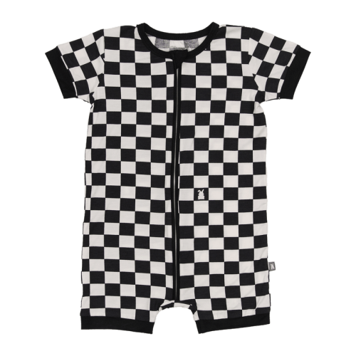 Bumbunny Baby Short Zip Romper in Midnight Milk - Shop